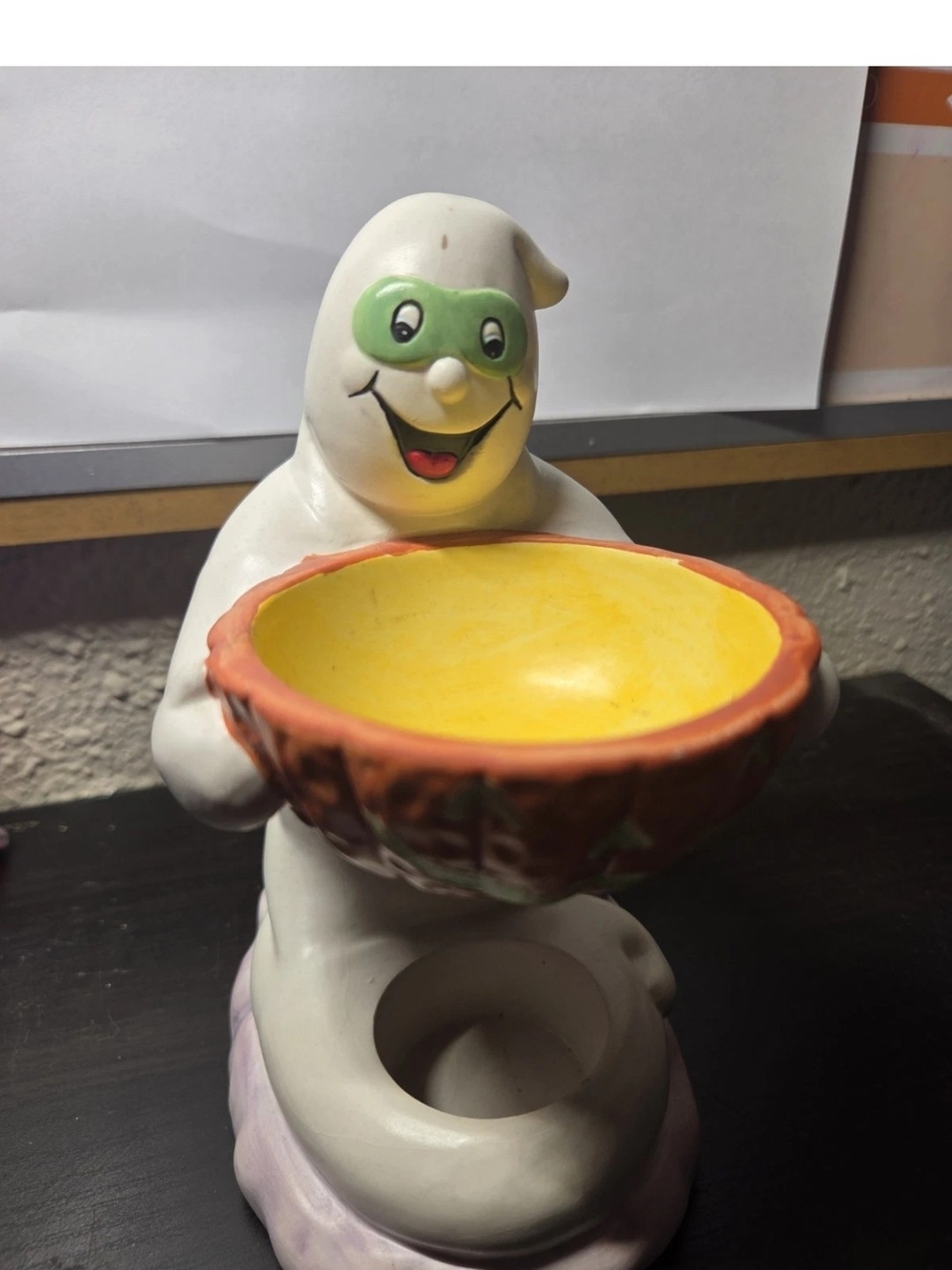 Michael Sparks Ghost Tealight Wax Warmer Glow in Dark Halloween Pumpkin Bowl